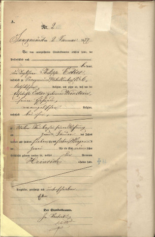 Registre des naissances 1877