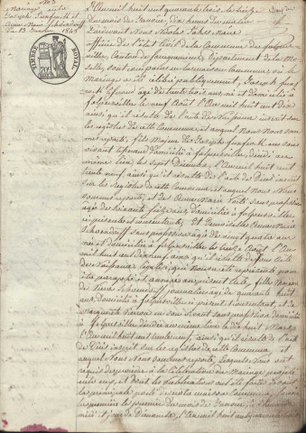 Registre d'État Civil 1843-1852