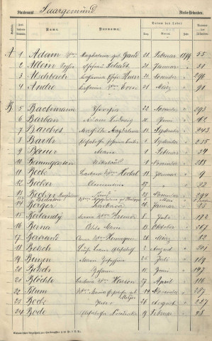 Registre des décès 1899