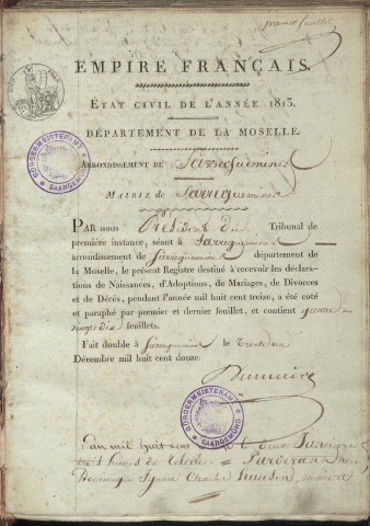 Registre d'État Civil 1813