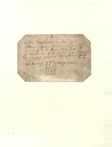 Registre de catholicité 1731-1749