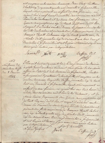 Registre d'État Civil 1843-1852