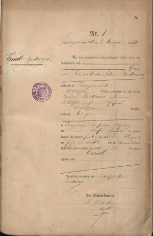 Registre des naissances 1879