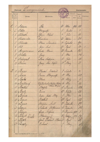 Registre des naissances 1906