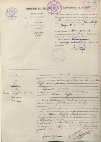 Registre des décès 1935-1936