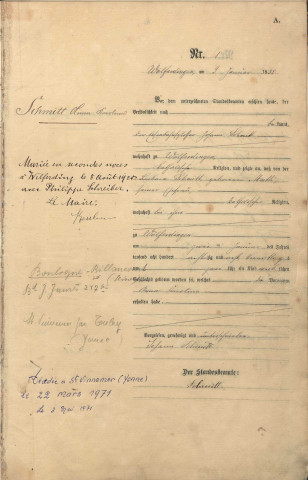 Registre des naissances 1888-1892