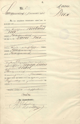 Registre des décès 1892